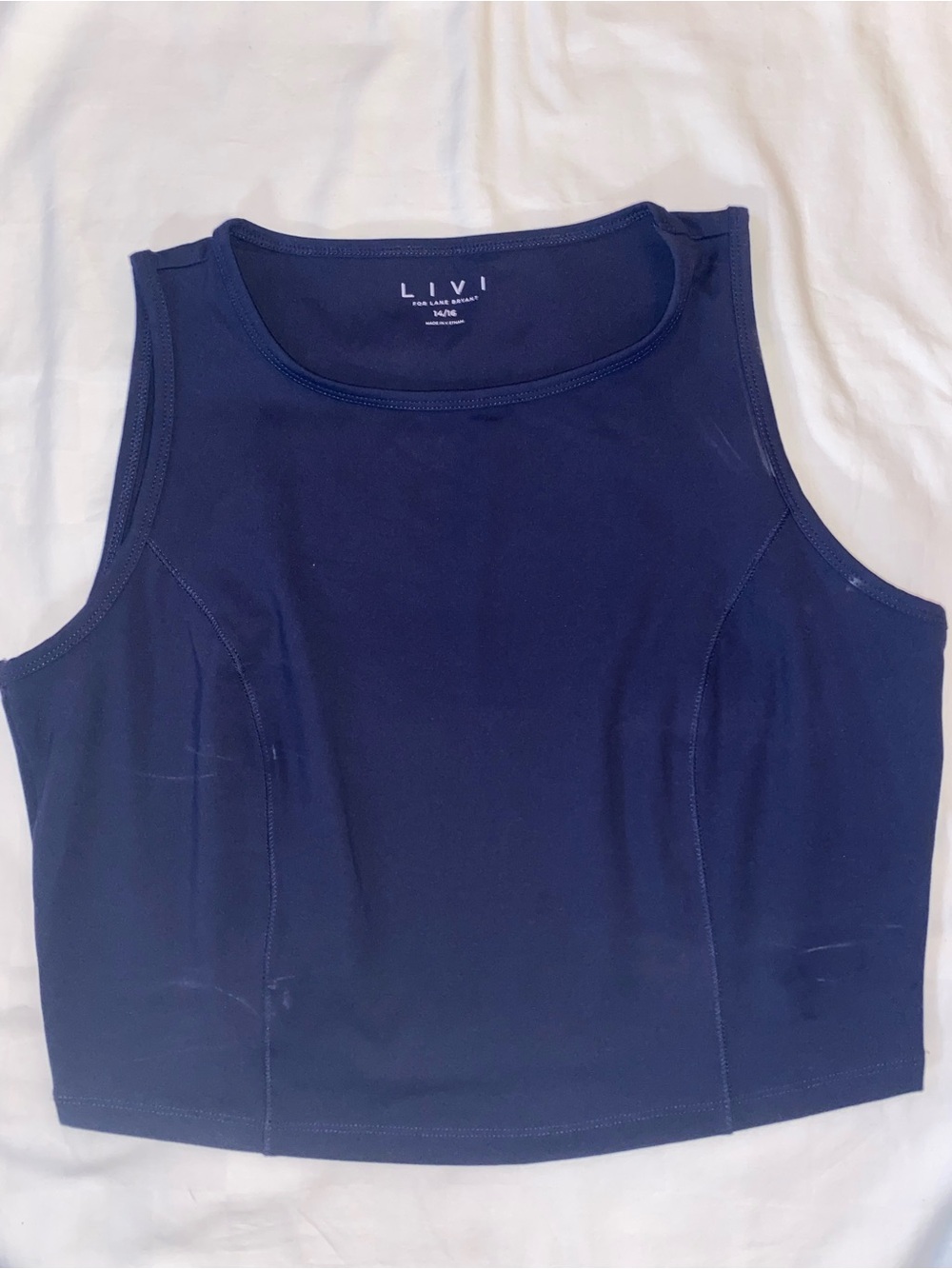 Lane Bryant Navy Sleeveless Scoop Neck Tank-Workout